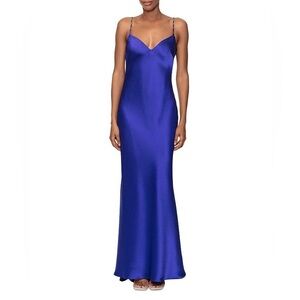 AQUA
Satin Cowl Open Back Gown - Exclusive
